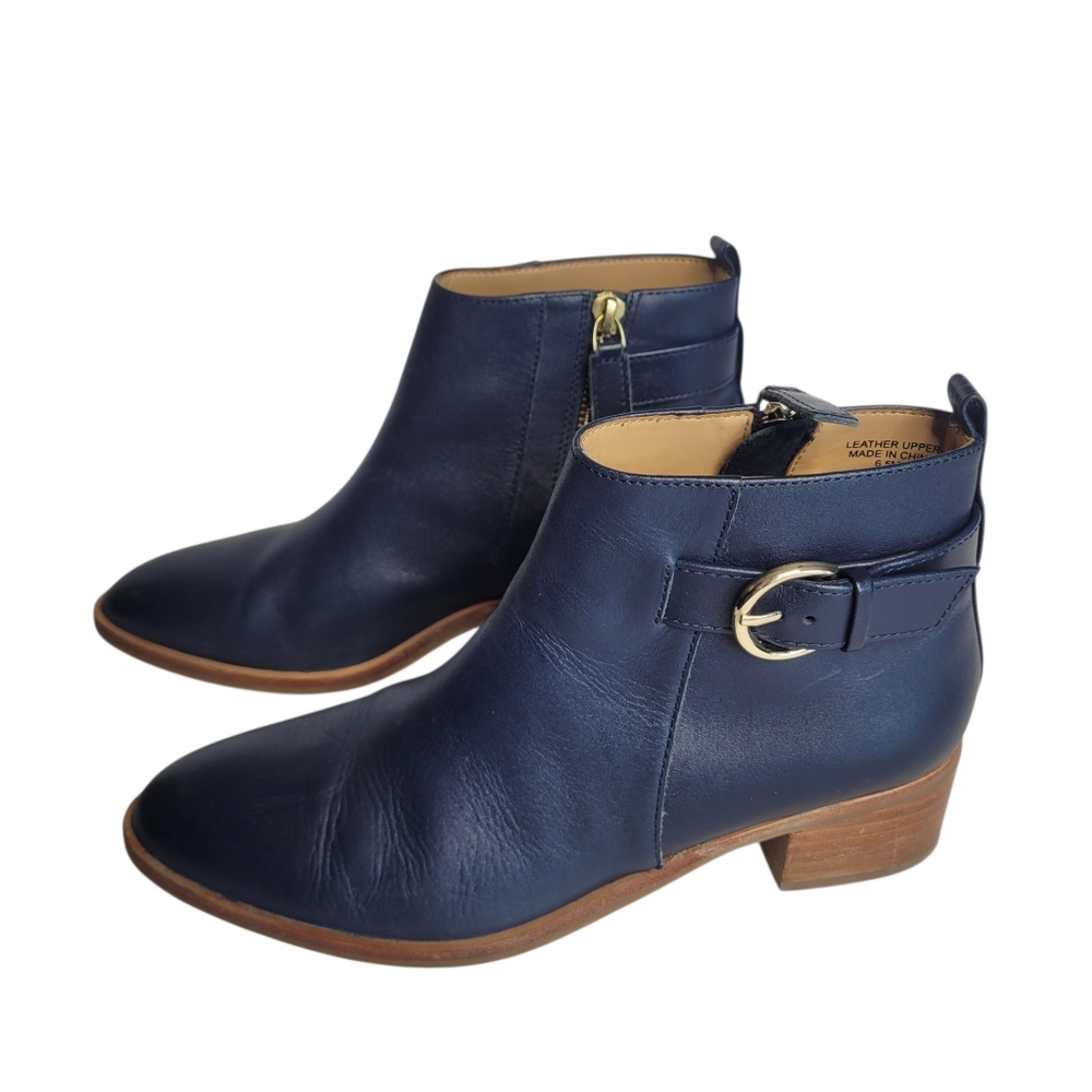 Talbots Navy Ankle Healed Boots Size 6.5